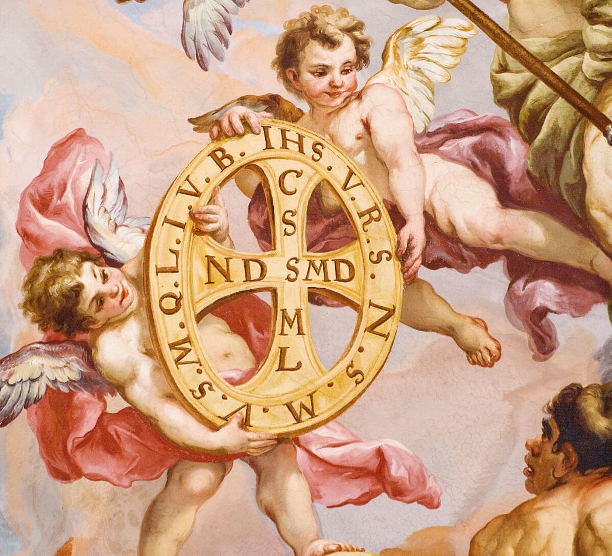 St. Benedict´s Cross (Detail Fresco in the Abbey Church)