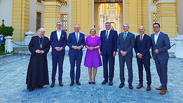 Gruppenfoto der Innenminister europäischer Länder beim Besuch im Stift Melk